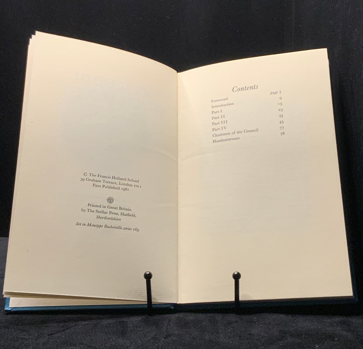 The School That Refused To Die. Francis Holland School, Graham Terrace, London, SW1. Elsie Quarries (1981)