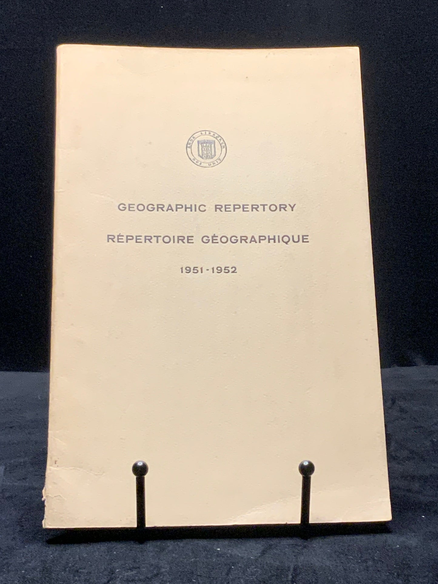 Geographic Repertory, Repertoire Geographique, 1951-52, International League of Antiquarian Booksellers - Geographic Repertory. Compiled by Percy Muir & Andre Poursin