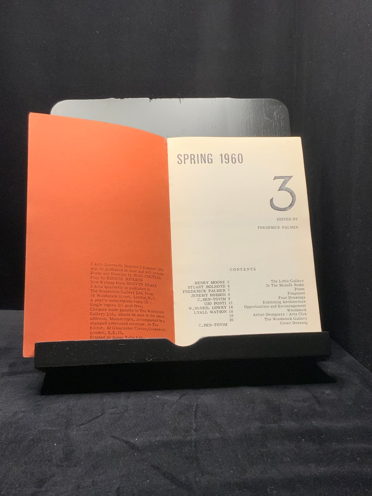3 Arts Quarterly. No 1. Spring 1960. Henry Moore. (Edited by Frederick Palmer)