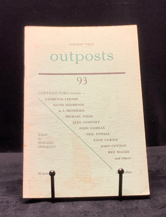 Outposts No. 93. Summer 1972. Edited by Howard Sergeant. British Poetry Magazine