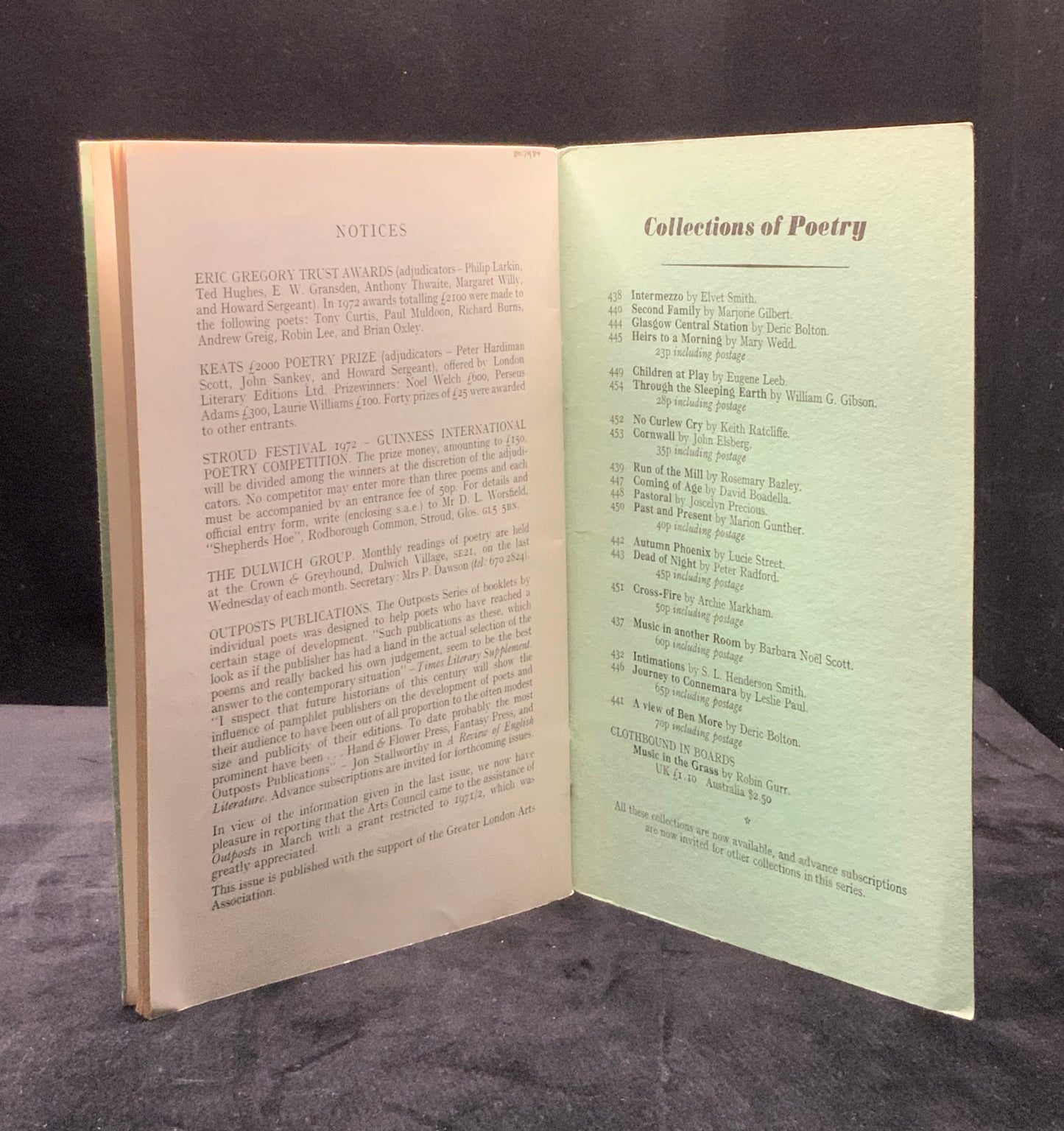 Outposts No. 93. Summer 1972. Edited by Howard Sergeant. British Poetry Magazine
