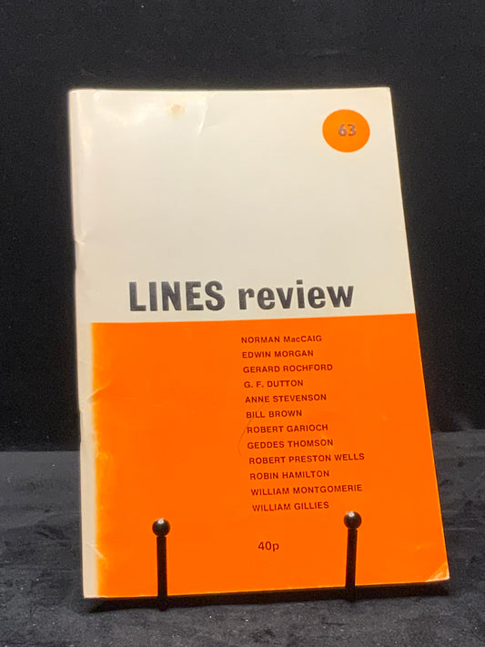 Lines Review No. 63. December 1977. Norman MacCaig & Edwin Morgan. Scottish Poetry Magazine.