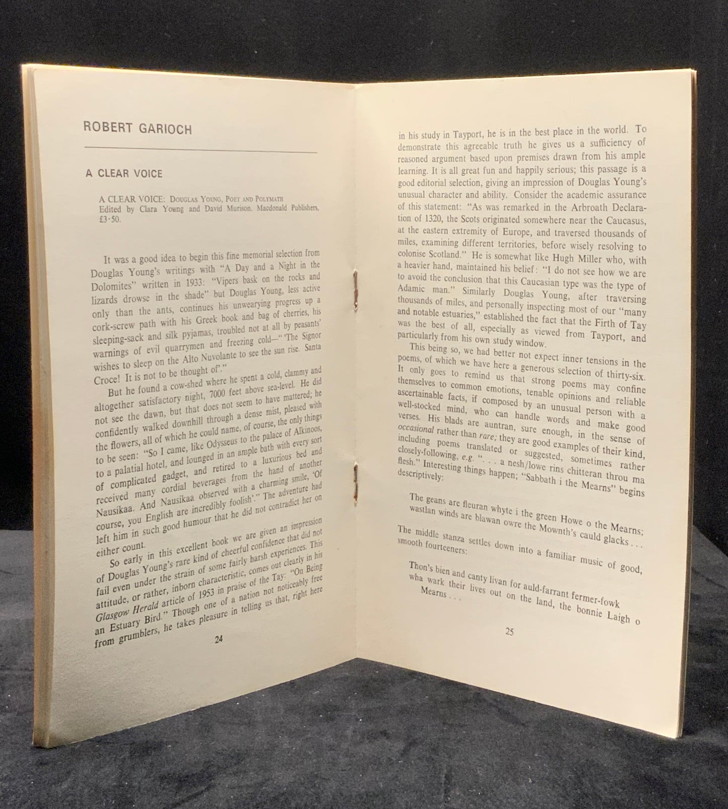 Lines Review No. 63. December 1977. Norman MacCaig & Edwin Morgan. Scottish Poetry Magazine.