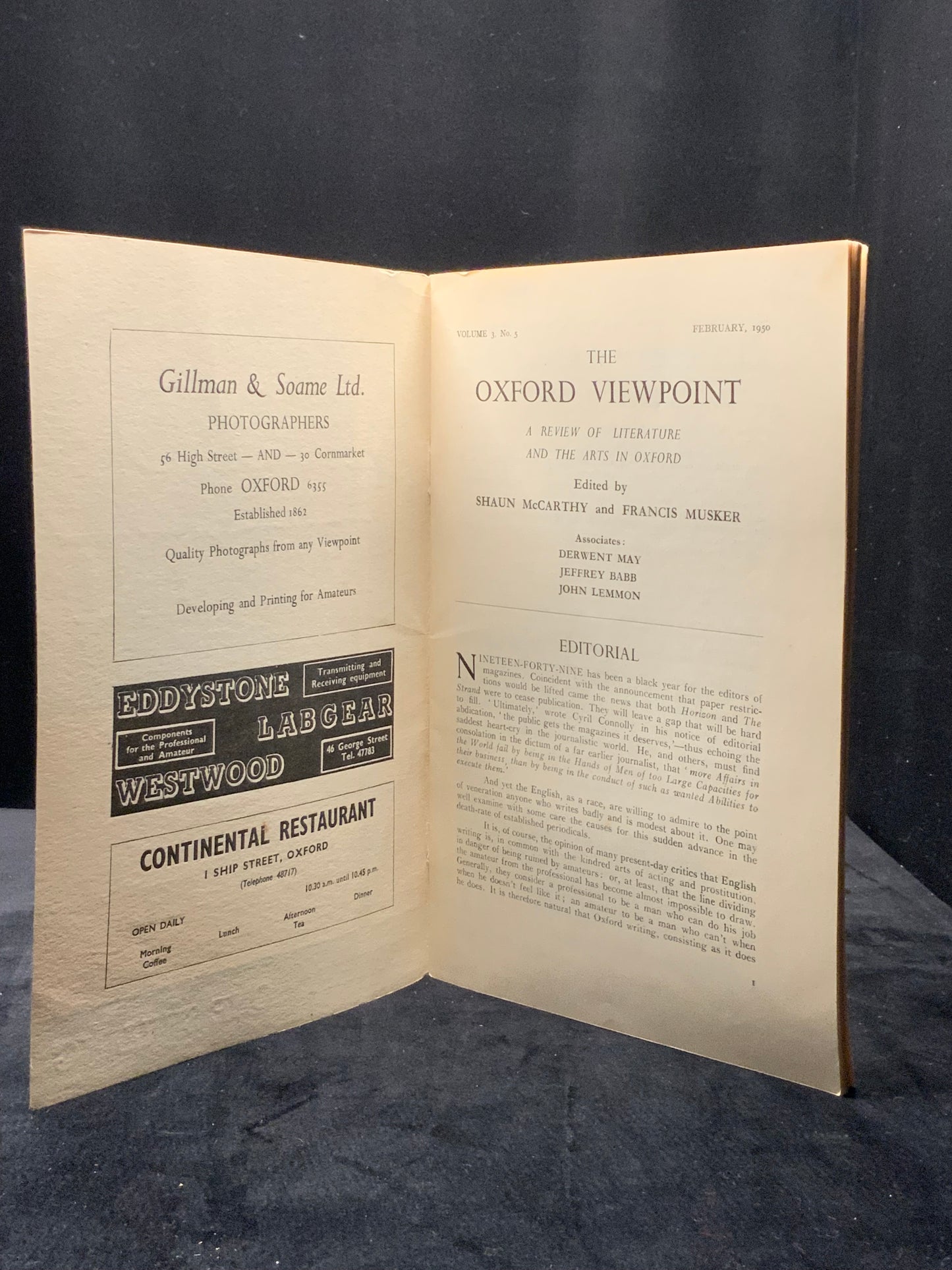 Oxford Viewpoint. Oxford university publications. February 1950. Vol. III No. 5. Post-War Poetry Issue.