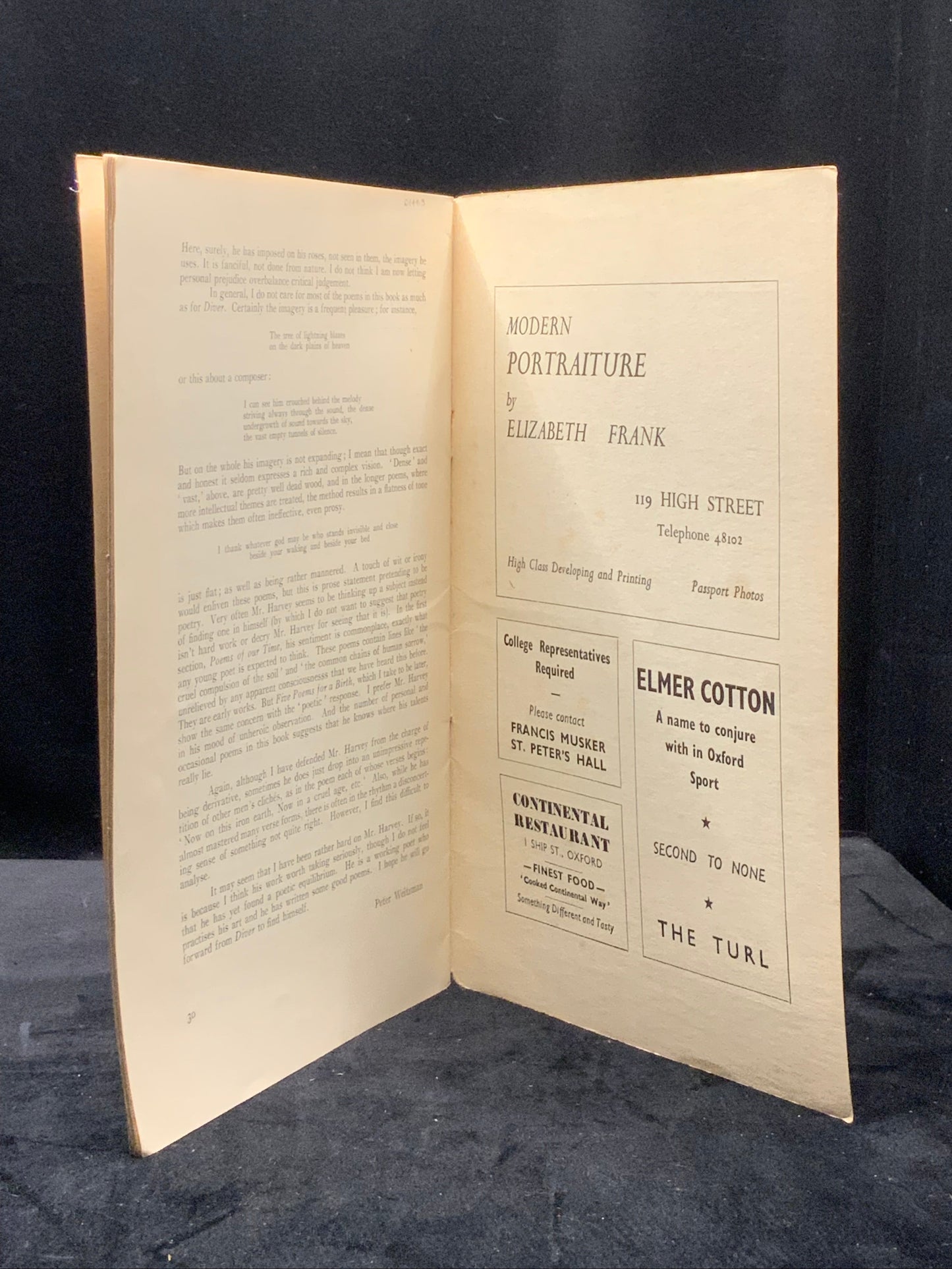 The Oxford Viewpoint. November 1949. Vol. III No. 3. A Review of Oxford Writing. Malcolm Scrimgeour.