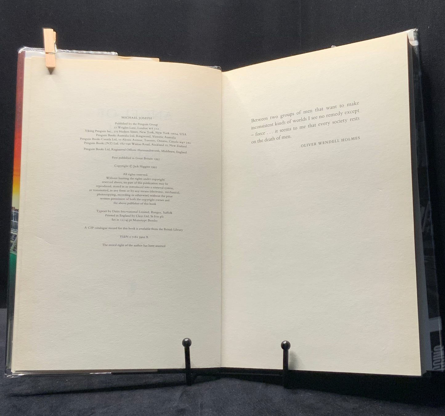 Angel of Death (Jack Higgins -1995) 1st Edition