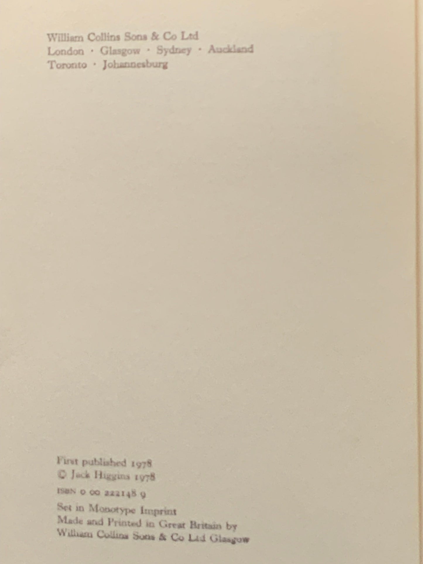 Day of Judgement, Jack Higgins, Thriller, 1st edition (1978)