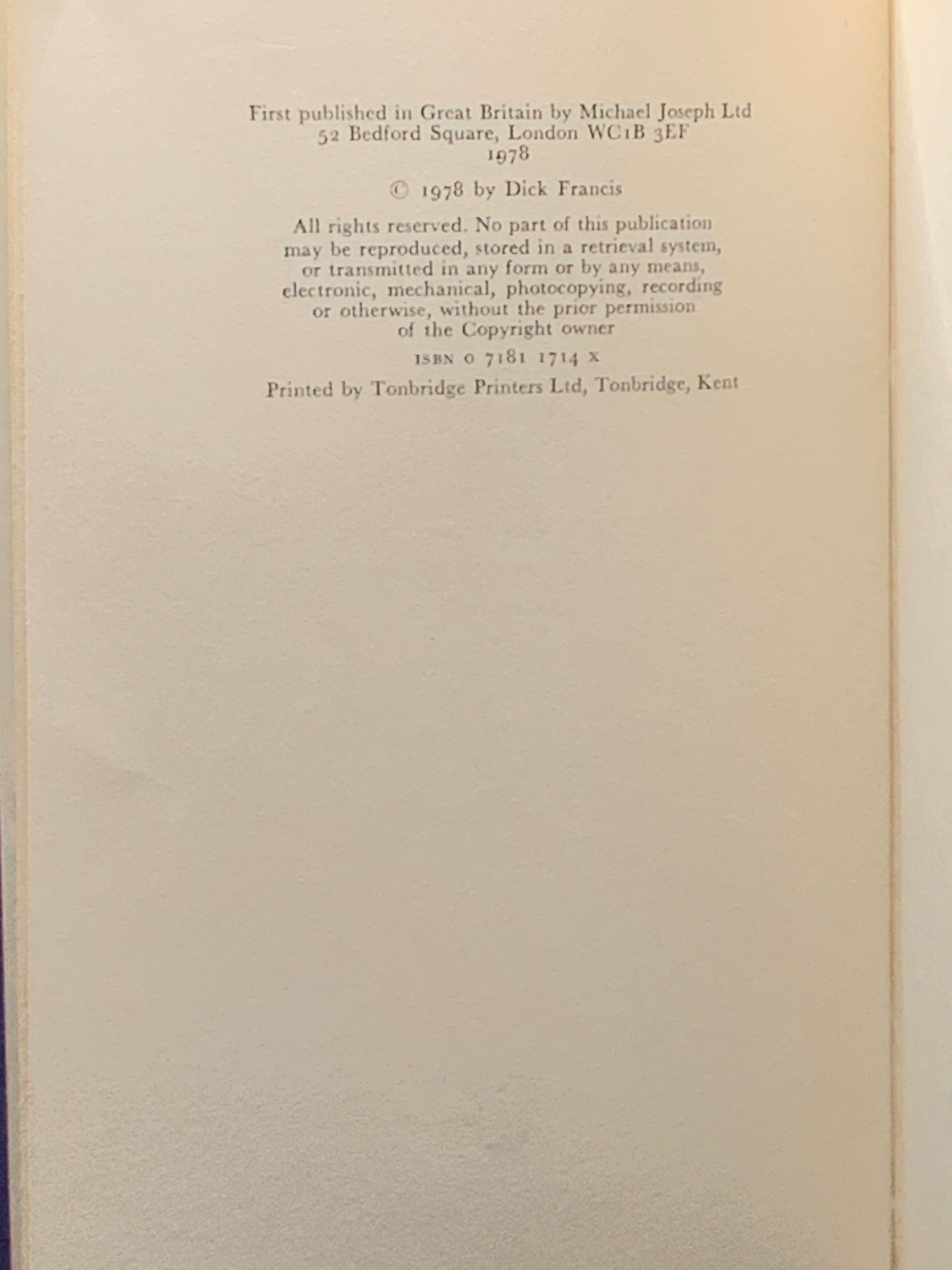 Trial Run, Dick Francis, mystery, 1st edition (1978)