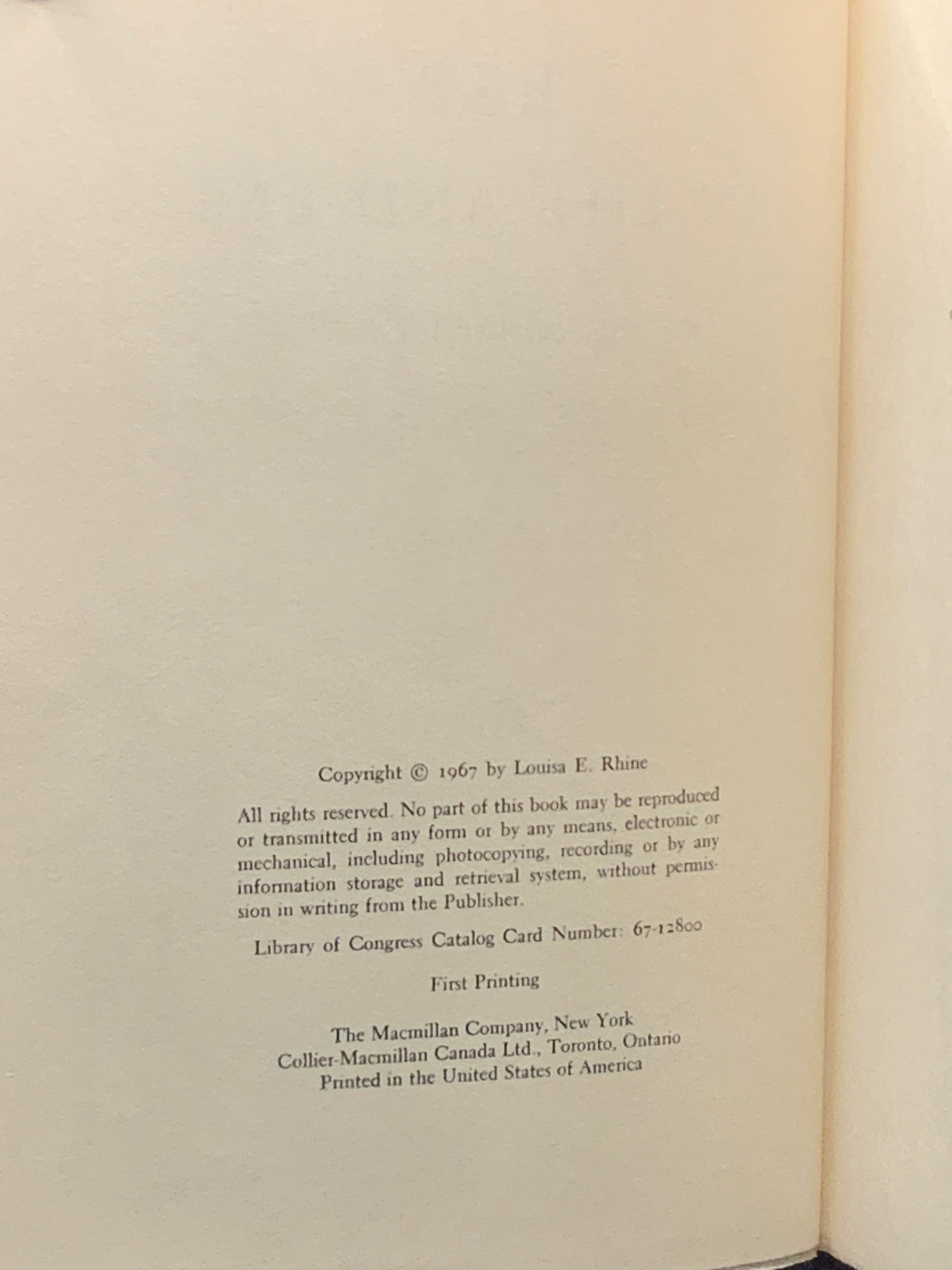 First edition of ESP in Life and Lab: Tracing Hidden Channels by Louisa E. Rhine (1967).