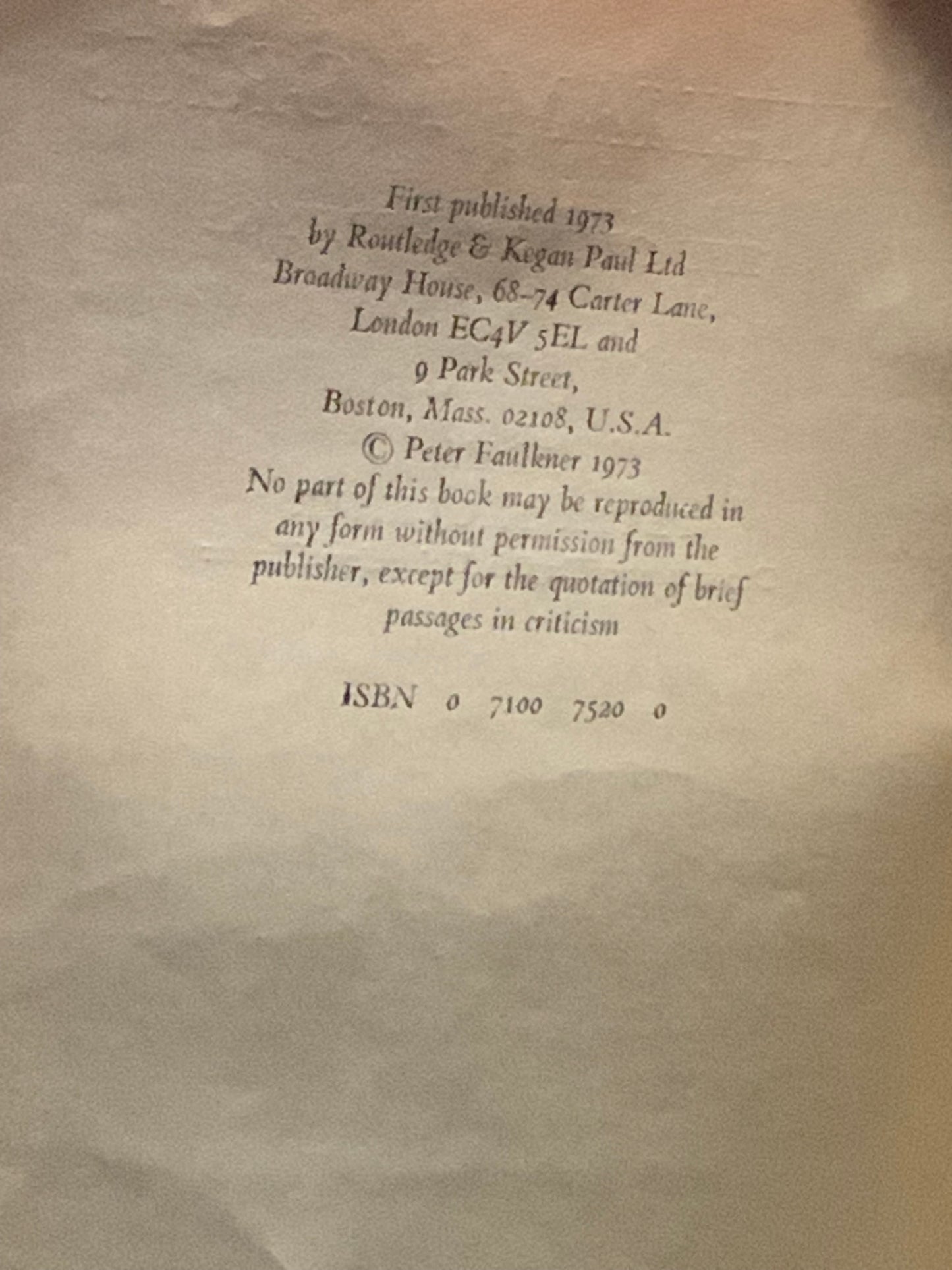 Proof Copy. William Morris, The Critical Heritage. Peter Faulkner (1973).