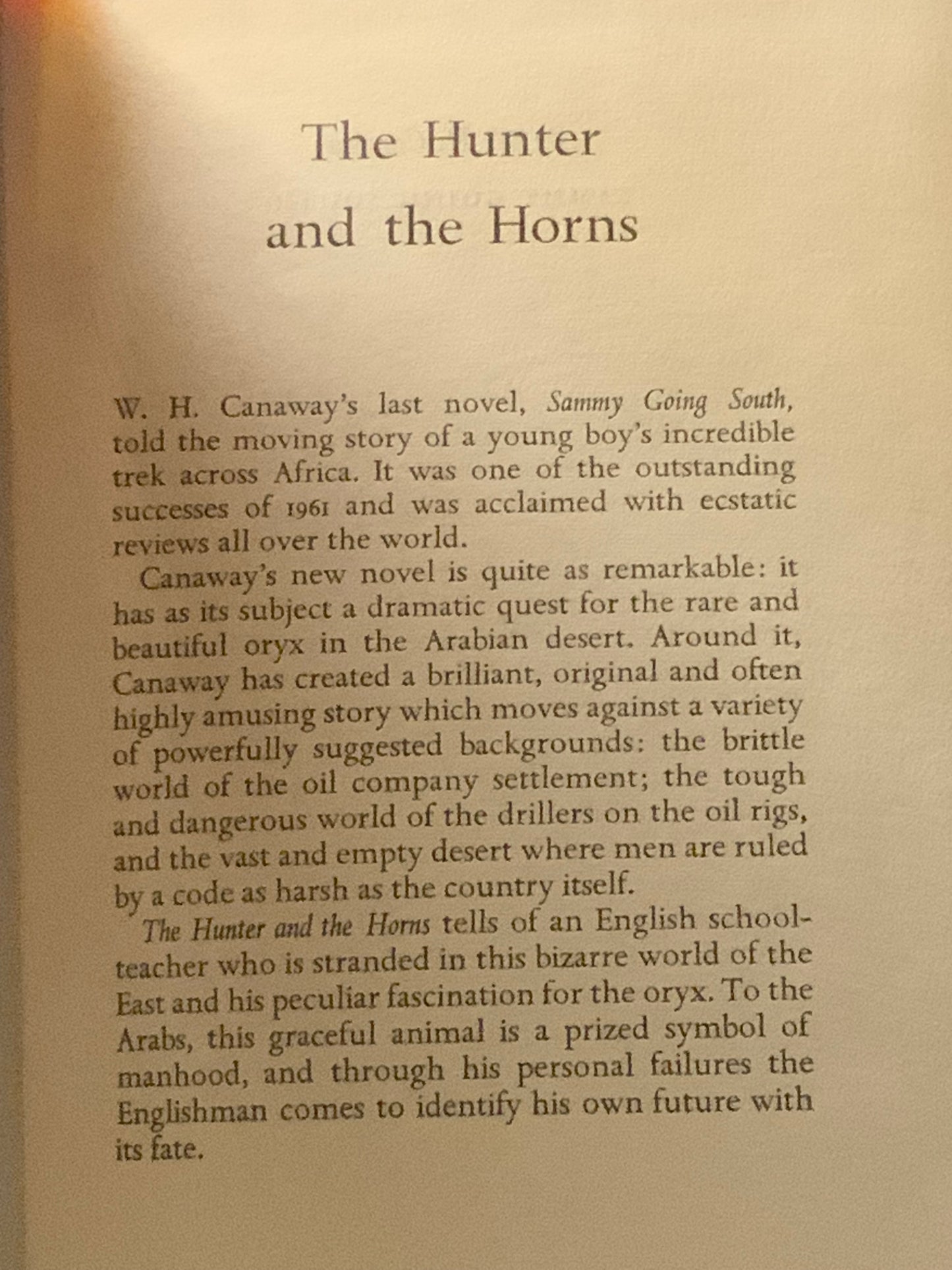 The Hunter and the Horns. 1st Edition. W H Canaway (1962).