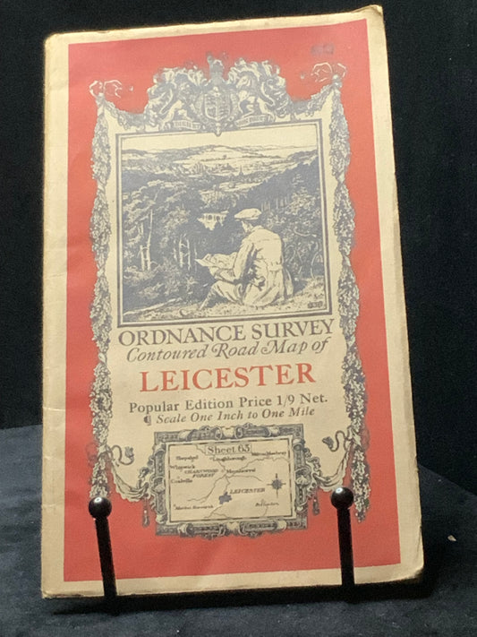 Ordnance Survey Contoured Road Map of Leicester. Sheet 63. Popular Edition. Scale One Inch to One Mile (1933) (OS)