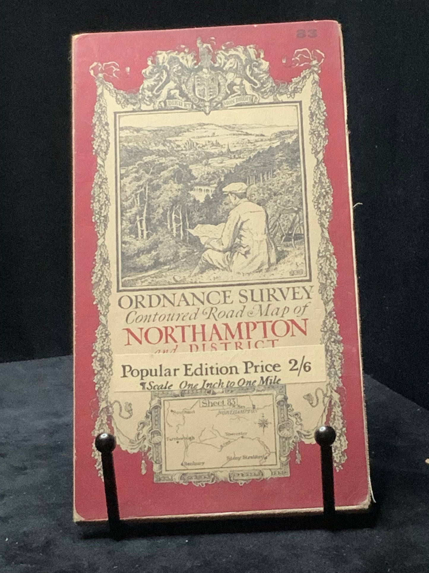 Ordnance Survey Contoured Road Map of Northampton and District. Sheet 83. Popular Edition. Scale One Inch to One Mile (1929)