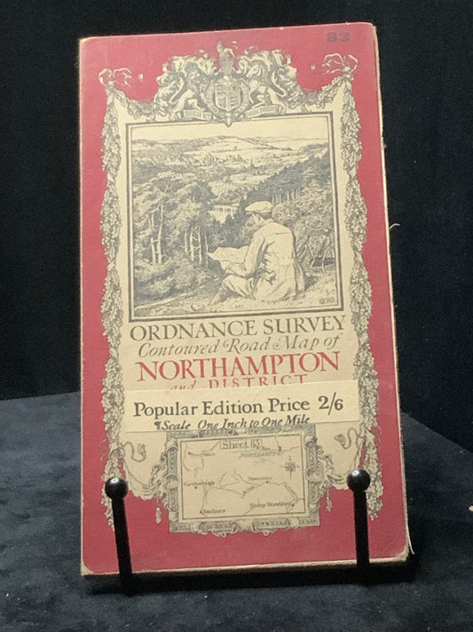 Ordnance Survey Contoured Road Map of Northampton and District. Sheet 83. Popular Edition. Scale One Inch to One Mile (1929)