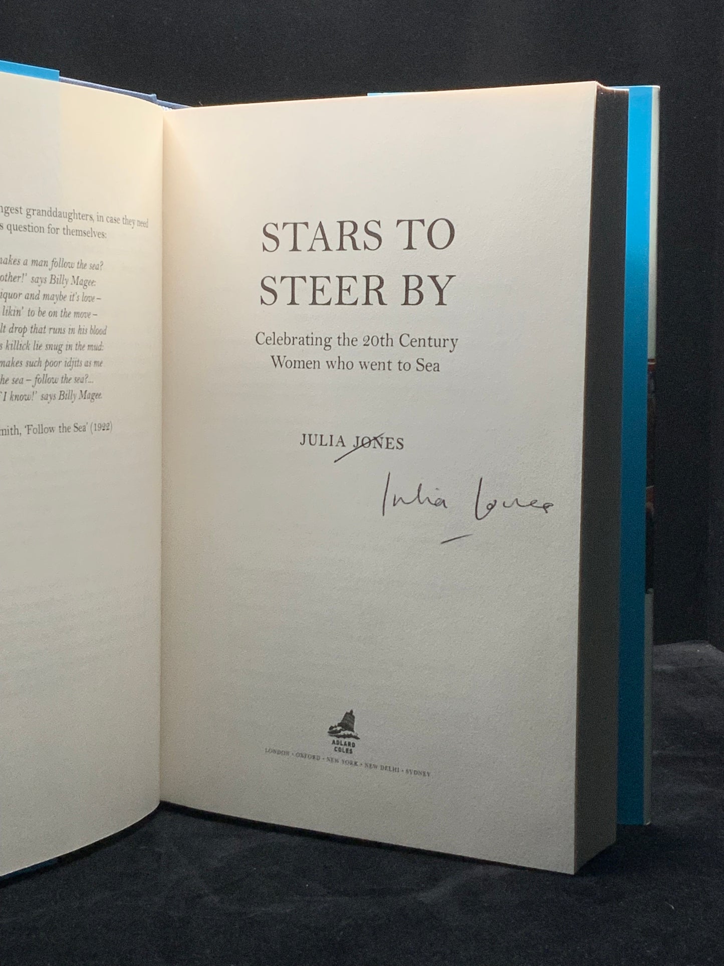 Signed 1st edition of Stars to Steer By (Julia Jones)