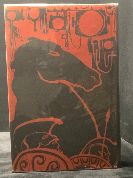 Book cover of 'The Trojans' by Wirt Williams with red illustrations on a black background