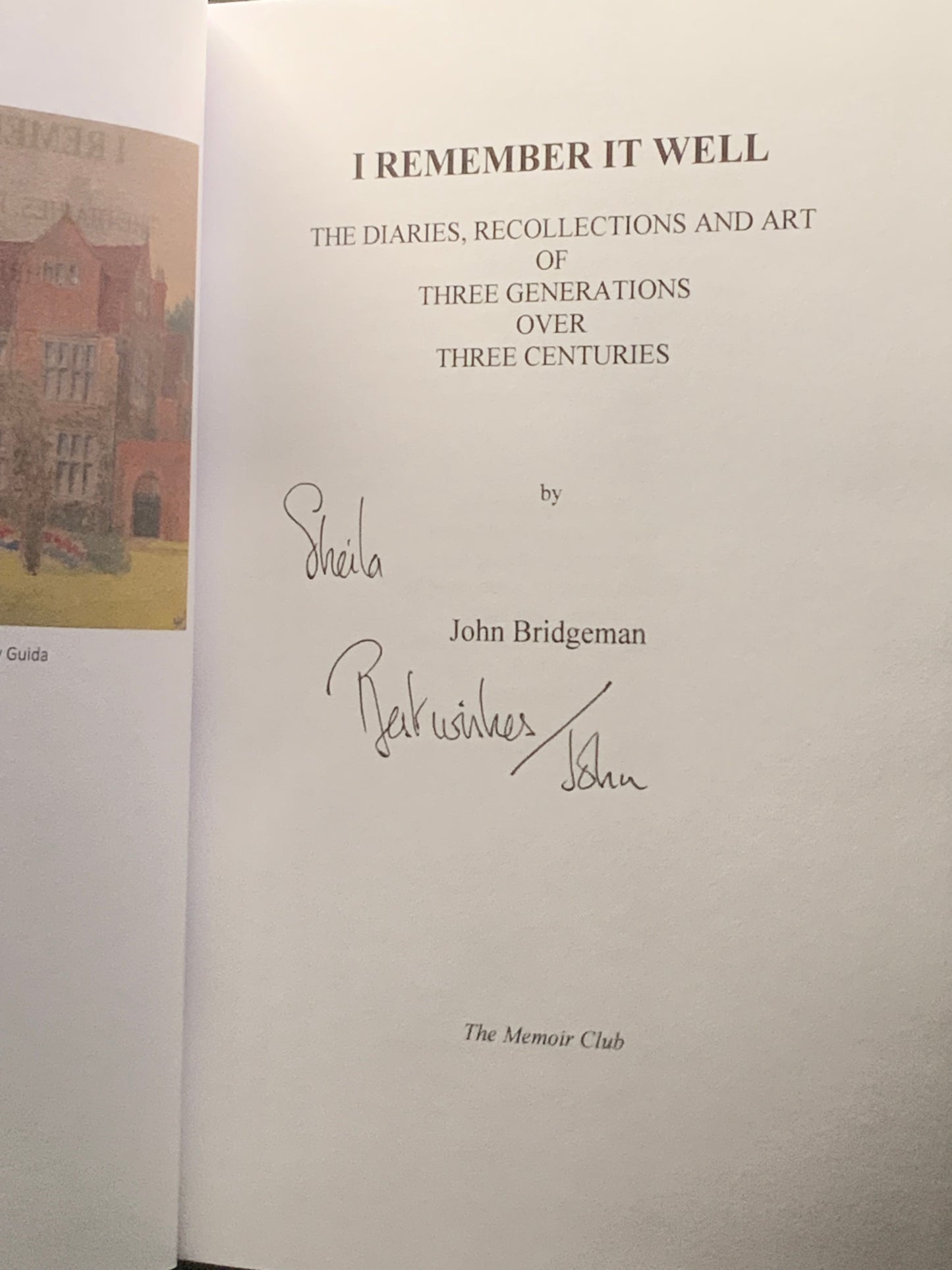 I Remember It Well John Bridgeman Signed Memoir Club HB
