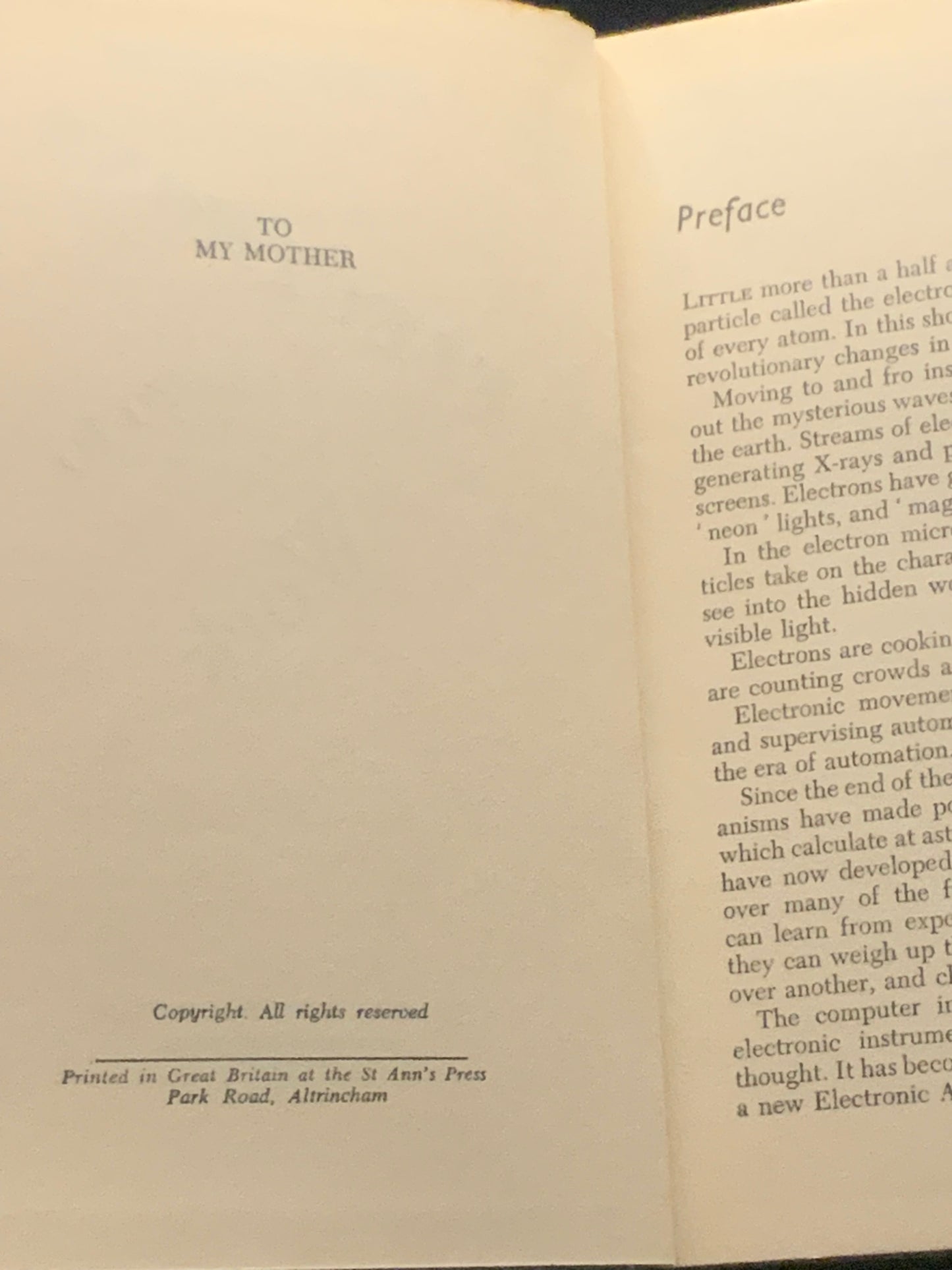 Electrons Go to Work J Gordon Cook 1957 Scientific Book Club