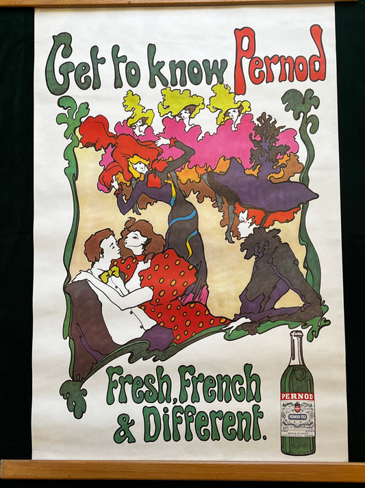 Original advertising poster for Pernod from 1976. 'Do you know Pernod?'