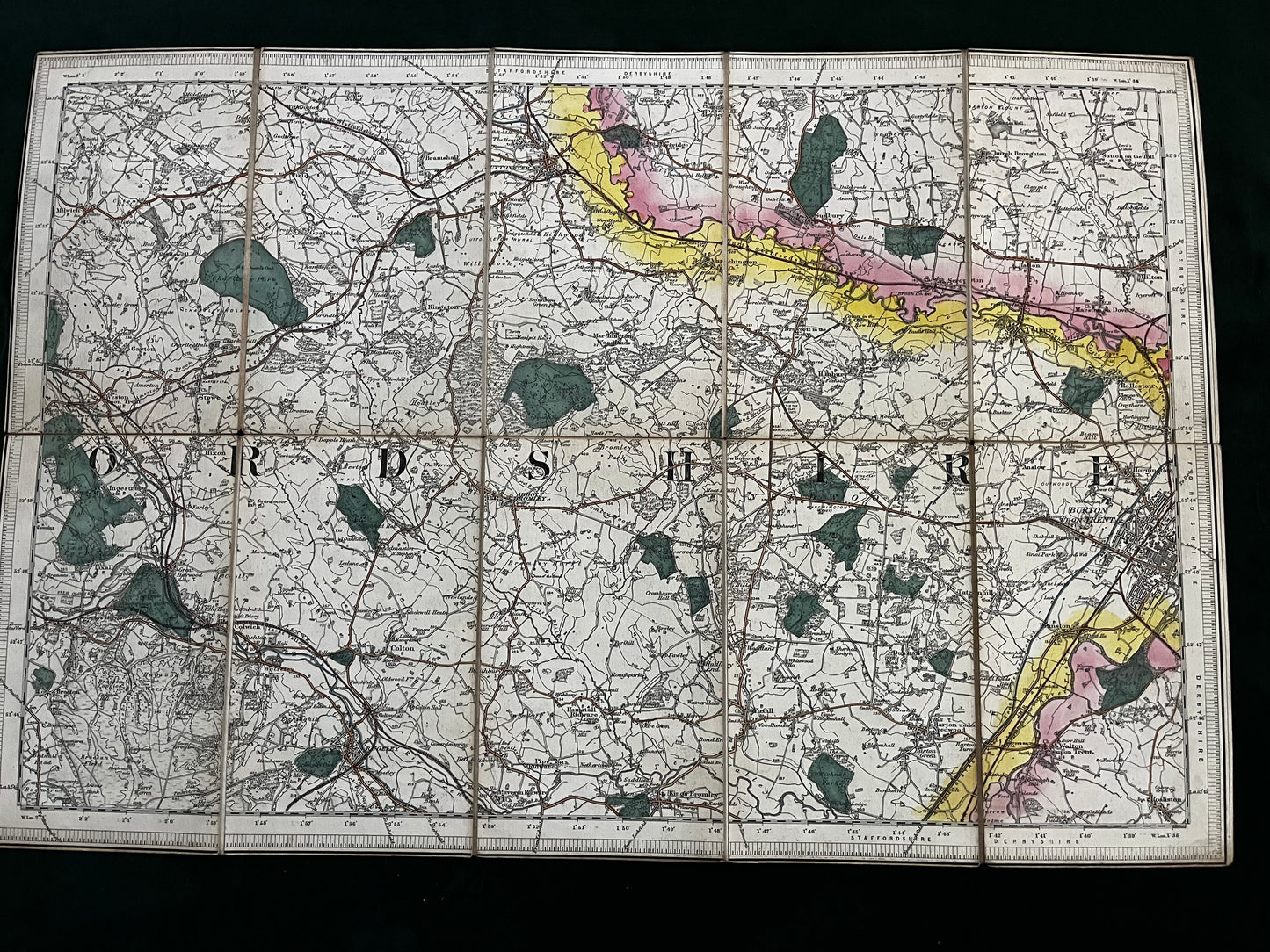 Ordnance Survey New Series one-inch-to-the-mile map of Uttoxeter, Rugeley and Burton (Sheet 140) 1890.